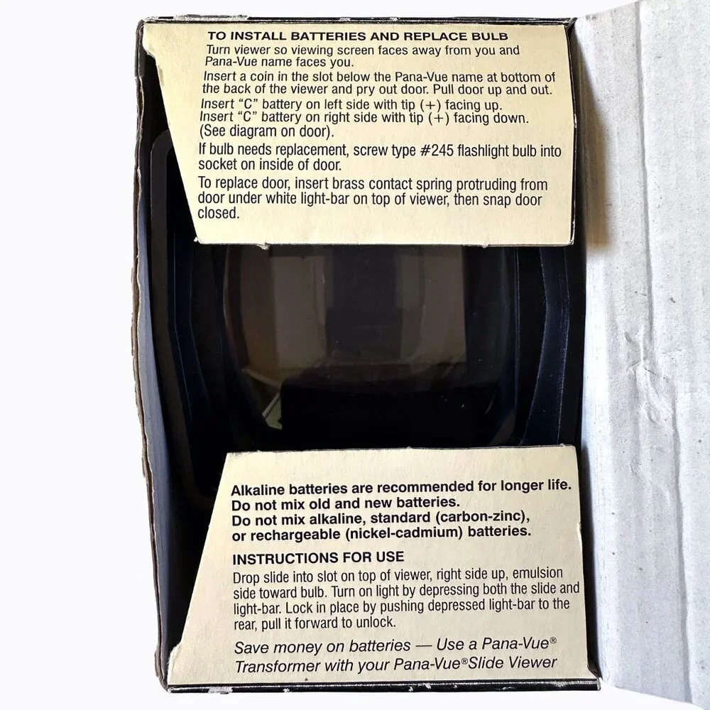 Vtg Pana-Vue 1 Lighted 2x2 Mounted Slide Viewer 35MM Photography Retro Nostalgia